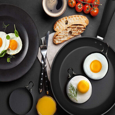 Черное круглое яйцо нержавеющей стали варя кольца современные