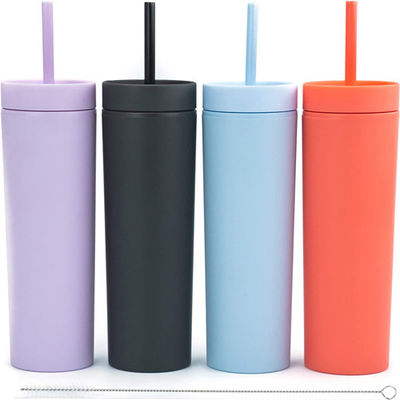 пастель стены двойника 16oz штейновая покрасила акриловые Tumblers с крышками и соломами