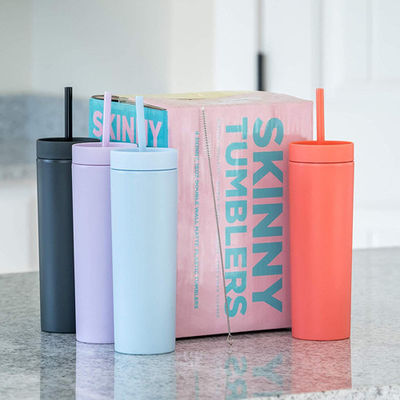 пастель стены двойника 16oz штейновая покрасила акриловые Tumblers с крышками и соломами