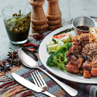 Серебряная нержавеющая сталь ложки обедающего 12 частей установила для домашних кухни или ресторана