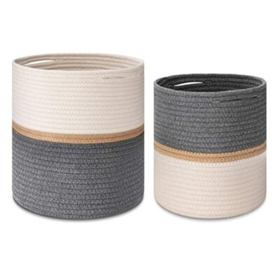 корзина 10" 12" корзины завода веревочки хлопка сплетенная плантаторы пола цветочного горшка крытые для домашнего оформления