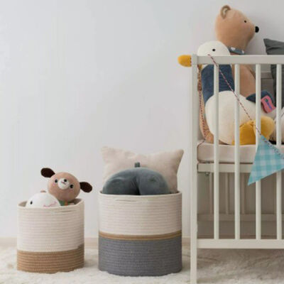 корзина 10" 12" корзины завода веревочки хлопка сплетенная плантаторы пола цветочного горшка крытые для домашнего оформления