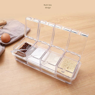 Кухня 4 ясной акриловой части коробки специи для приправляя хранения Condiment