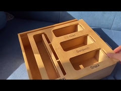 Drawer Bamboo Kitchen Utensils Ziploc Bag Storage Organizer For Food