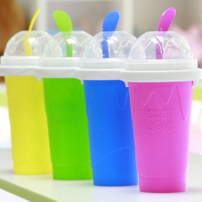 чашка создателя силикона 350ml слякотная с крышкой и соломой