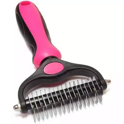 Любимец собаки кота линяя гребень Dematting Deshedding чистит длиной нержавеющую сталь щеткой ручки
