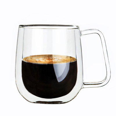 стена кружки кофе ясности 12oz стеклянная двойная изолировала стекла