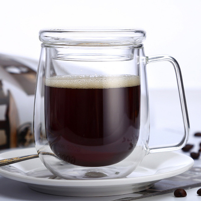 стена кружки кофе ясности 12oz стеклянная двойная изолировала стекла