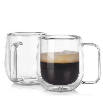 стена кружки кофе ясности 12oz стеклянная двойная изолировала стекла