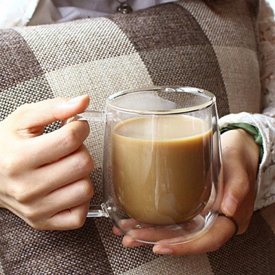 стена кружки кофе ясности 12oz стеклянная двойная изолировала стекла