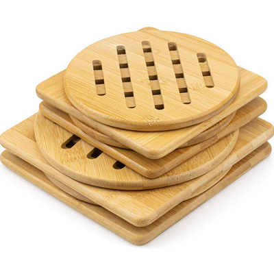 Древесины Trivet кухни пусковые площадки естественной бамбуковой горячие теплостойкие
