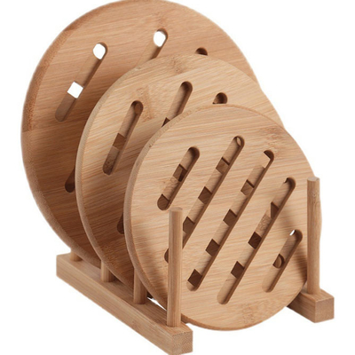 Древесины Trivet кухни пусковые площадки естественной бамбуковой горячие теплостойкие