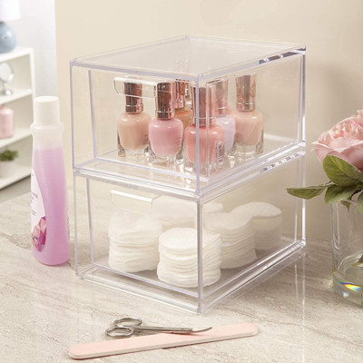 Ящики организатора многофункционального макияжа Stackable ясные пластиковые с крышкой