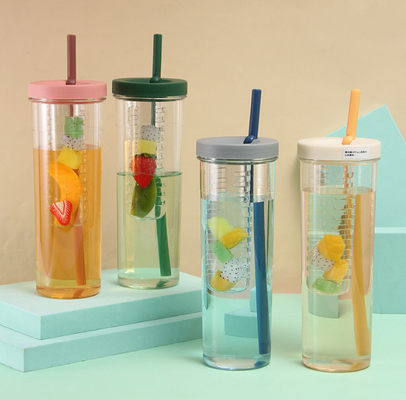 Чашки эспрессо OEM 700ml пластиковые с соломой и крышкой