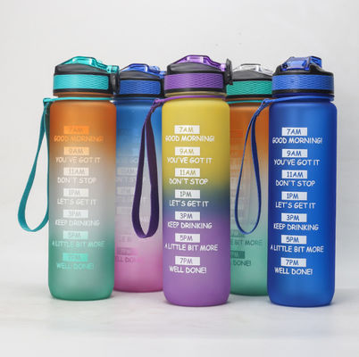 бутылка с водой 32 oz с бутылкой питьевой воды соломы BPA свободной с часами увеличивает водозабор на весь день