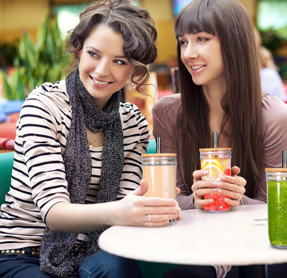 Smoothie рта каменщика чашек чая пузыря 500ml многоразовый широкий придает форму чашки чашки выпивая стекел опарника каменщика