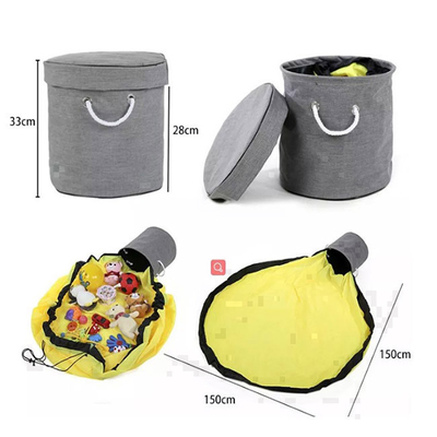 Сумка хранения игрушки Drawstring циновки игры тары для хранения домочадца подгонянных детей