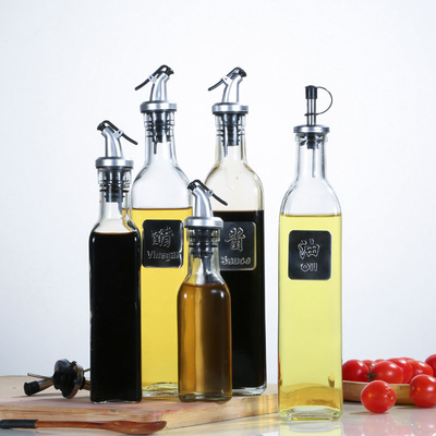 распределитель оливкового масла 250ml 500ml стеклянный разливает ясный Cruet по бутылкам уксуса с маслом Pourers