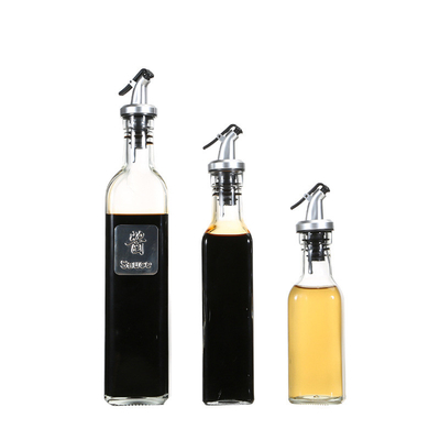 распределитель оливкового масла 250ml 500ml стеклянный разливает ясный Cruet по бутылкам уксуса с маслом Pourers