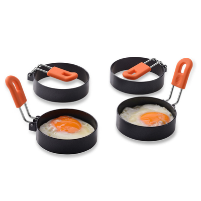 Анти- ошпарьте прессформу кольца яичницы посуды 2.95Inch нержавеющей стали 4 пакета с щеткой масла
