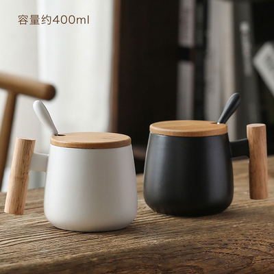 Кружка чашек чая домашнего офиса 400ml OEM керамическая с крышкой и ложкой