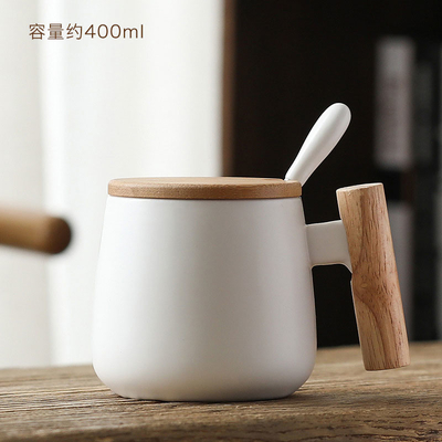 Кружка чашек чая домашнего офиса 400ml OEM керамическая с крышкой и ложкой