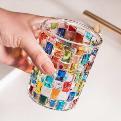 Кружка чашки стекла Кристл мозаики стиля Ins красочная для вискиа 270ml эспрессо