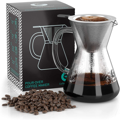 Современные необходимые инструменты Barista капают винодела кофе льют над установленным 14Oz