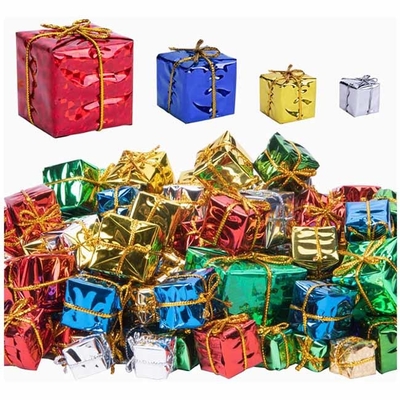 Подарочная коробка фольги дерева Xmas мини орнаментирует вися украшения